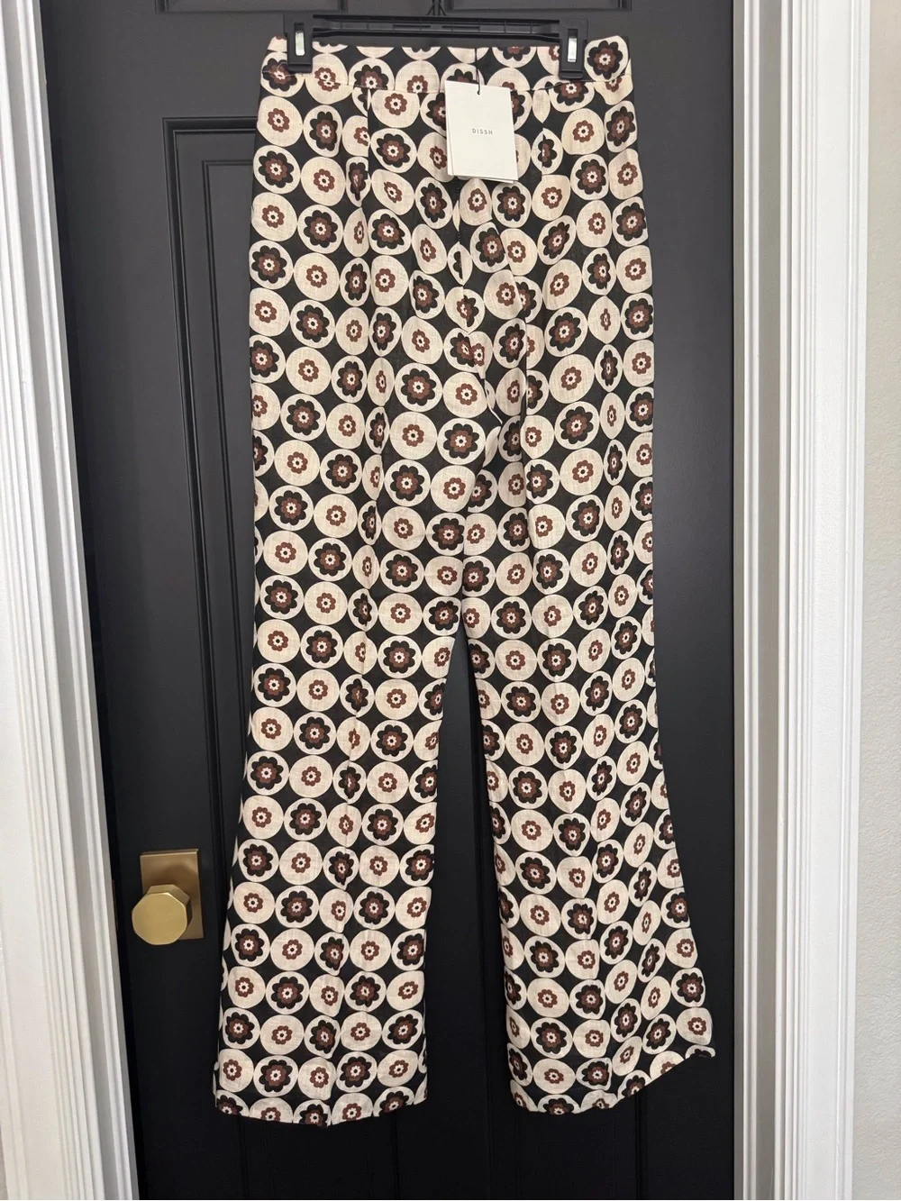 NWT DISSH Dixon Floral Linen Flare Pants - Picture 2 of 16